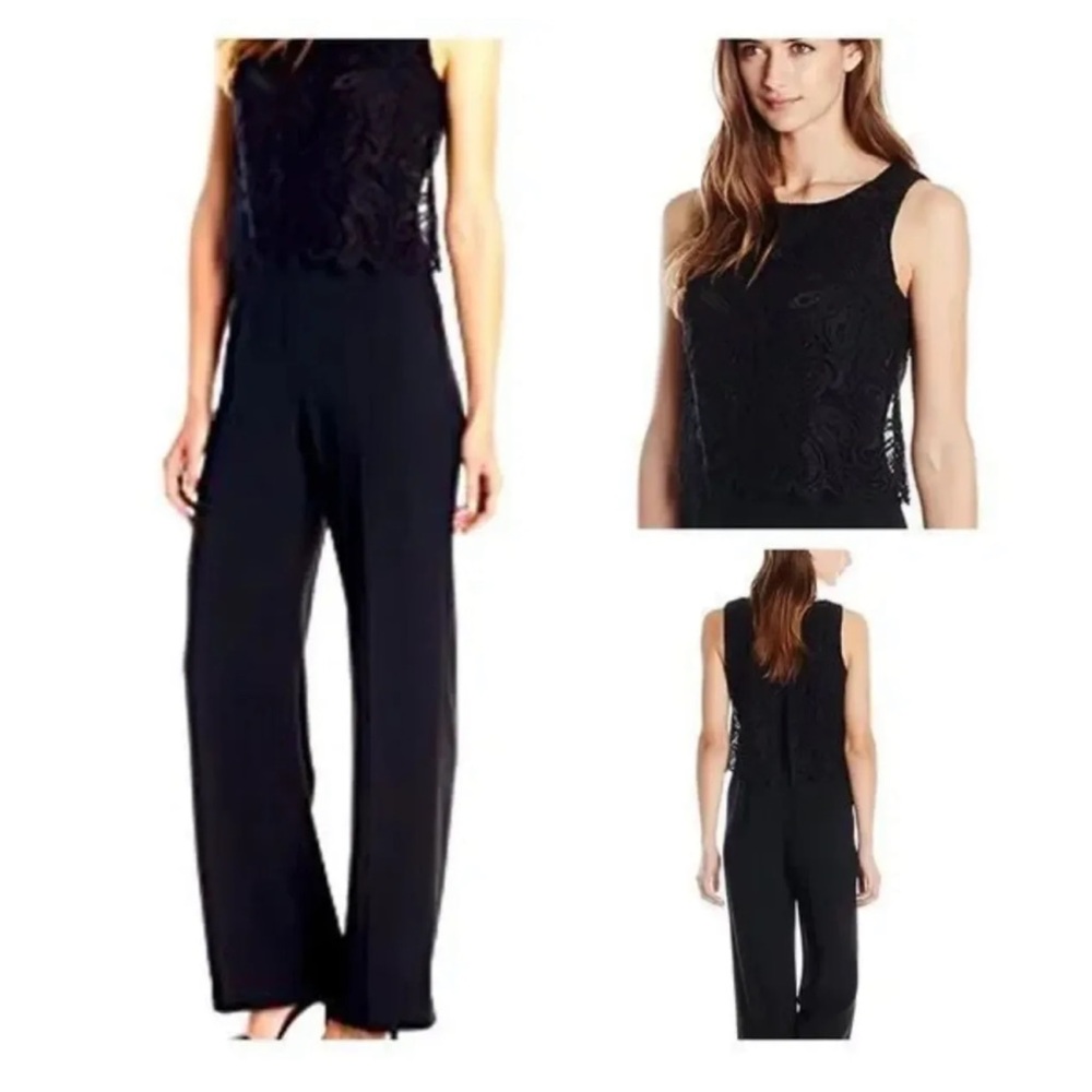 Trina Turk Niland Monarch black Lace Jumpsuit size 4 pre owned
